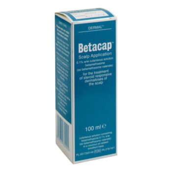 Box of Betacap 0.1% Scalp Solution used for scalp psoriasis