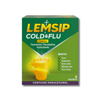 Lemsip Cold & Flu Lemon 5 Sachets